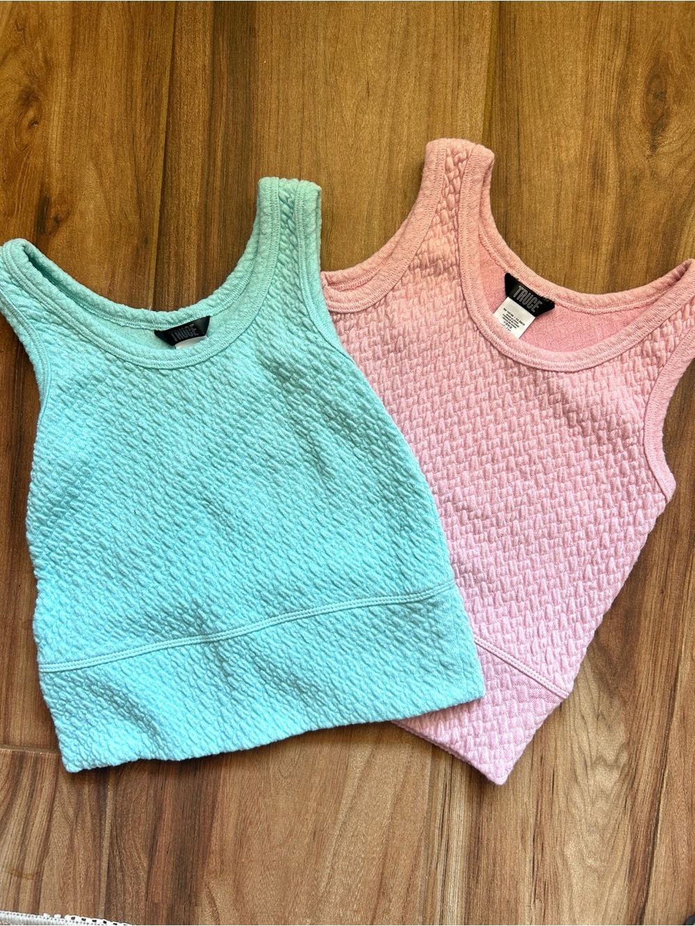 Truce Textured Tank Top 2-Pack Bundle Pink Blue Size Large